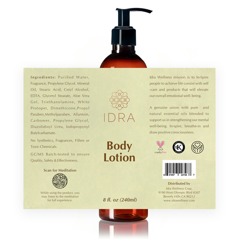 Full Idra body lotion label Full Idra body lotion label